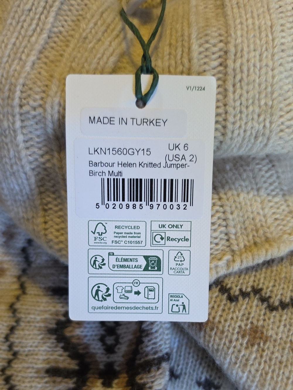Barbour Knitted Helen Jumper In Birch Multi 2 NWT - Picture 9 of 12